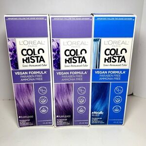 L'Oréal Colorista Purple 400 (2) And Metallic Blue 01 (1) Hair Color